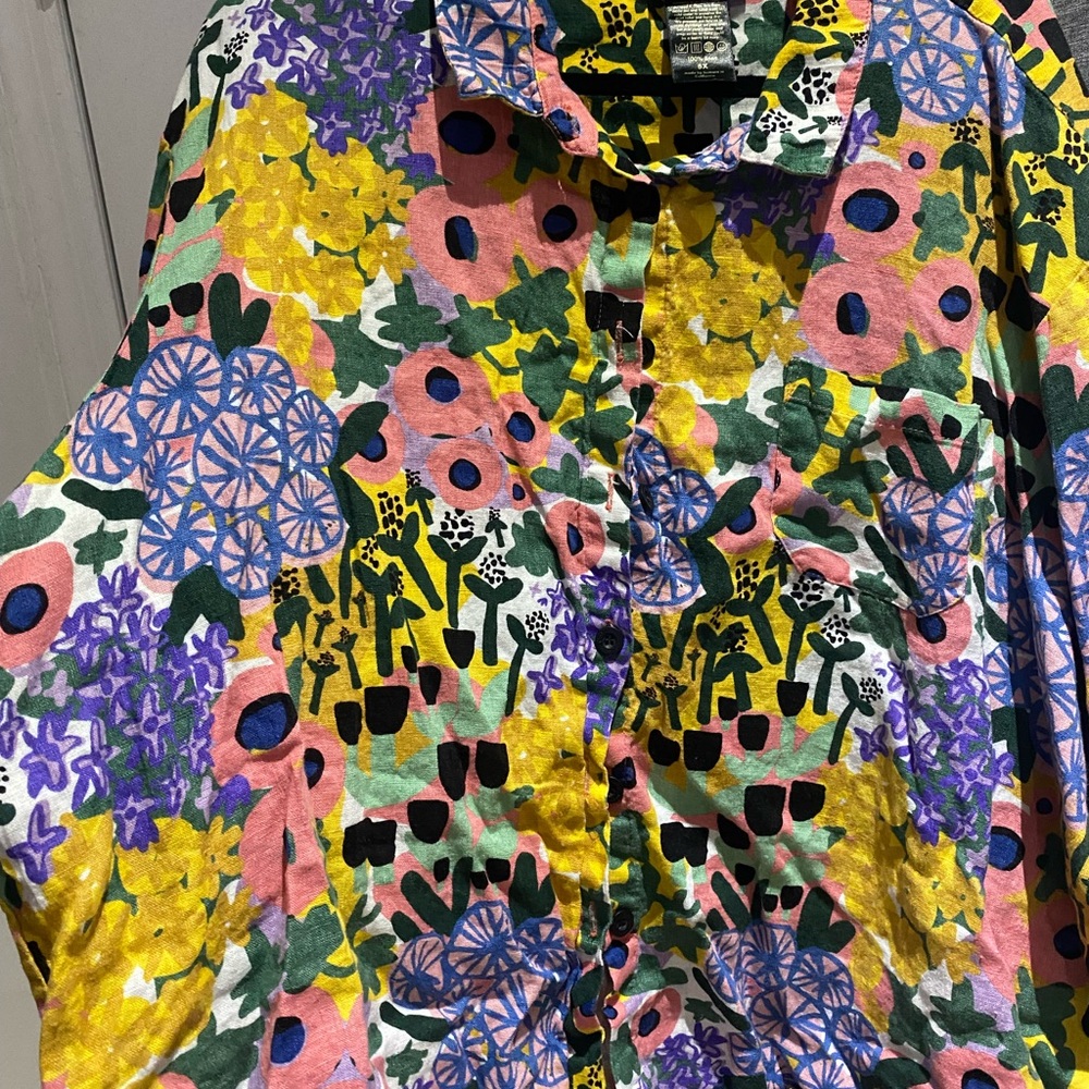 🪻Nooworks Colorful Floral Button-up Linen Shirt 🌸